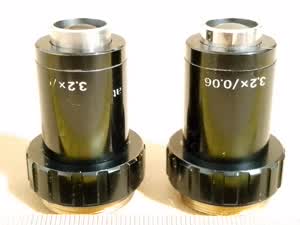 Carl Zeiss Jena Jenaval / Jenamed microscope GF-Planachromat 3,2x/0,06 objective, infinity, M25-thread