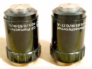 Carl Zeiss Jena Jenaval / Jenamed microscope GF-Planachromat 40x/0.65 oo/0,17-A objective, infinity, M25-thread