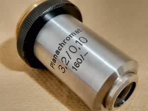 Carl Zeiss Jena Planachromat 3,2/0,10 160/- Mikroskopobjektiv 3,2x RMS - thumbnail