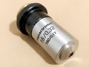 Carl Zeiss Jena Planachromat 16/0,32 160/0,17 Mikroskopobjektiv 16x RMS - thumbnail