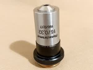 Carl Zeiss Jena Planachromat 16/0,32 160/0,17 microscope objective 16x - thumbnail