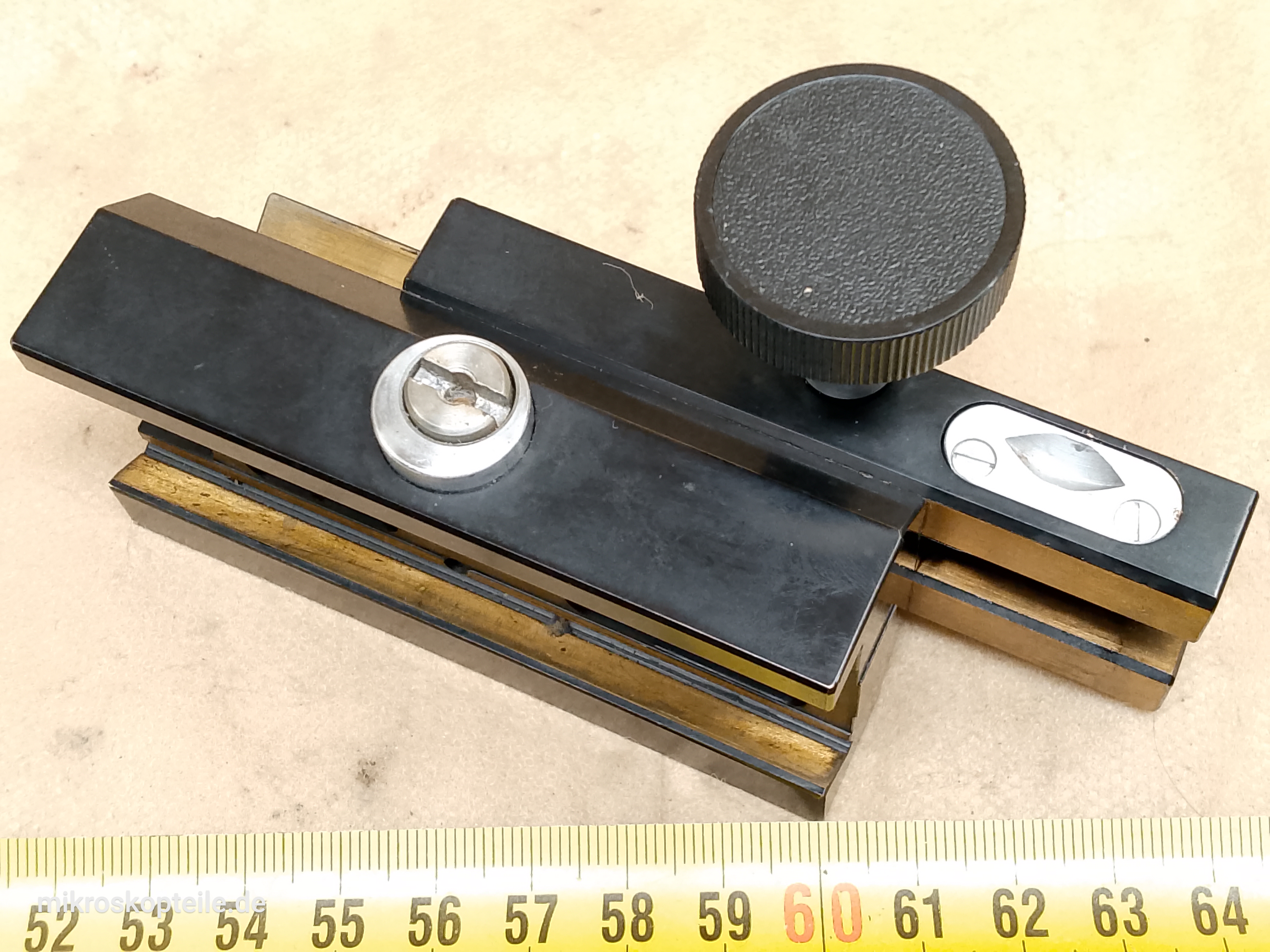 Carl Zeiss Jena Nf microscope condenser support | focusing knob, rack and pinion - view #11