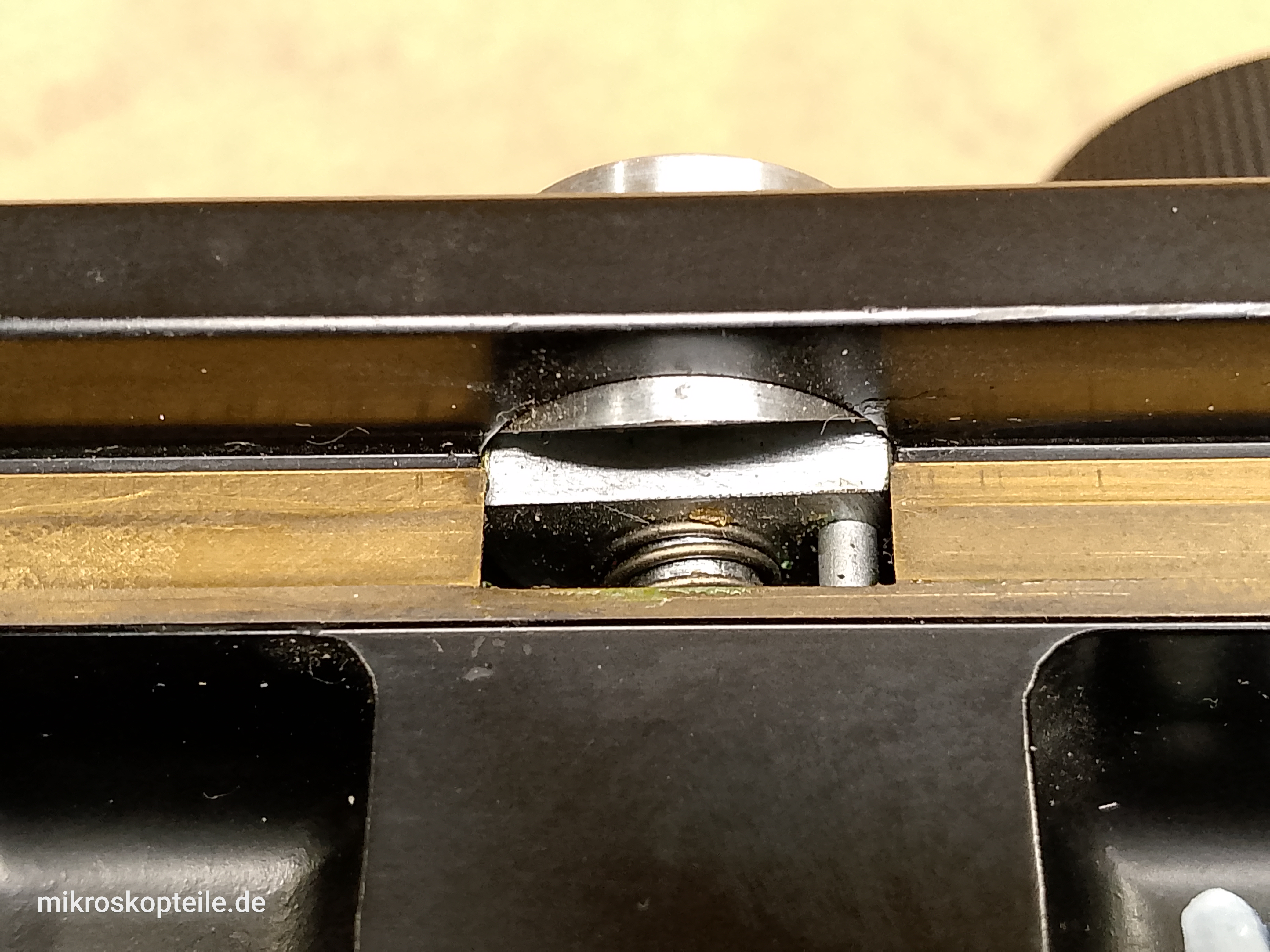 Carl Zeiss Jena Nf microscope condenser support | focusing knob, rack and pinion - view #13