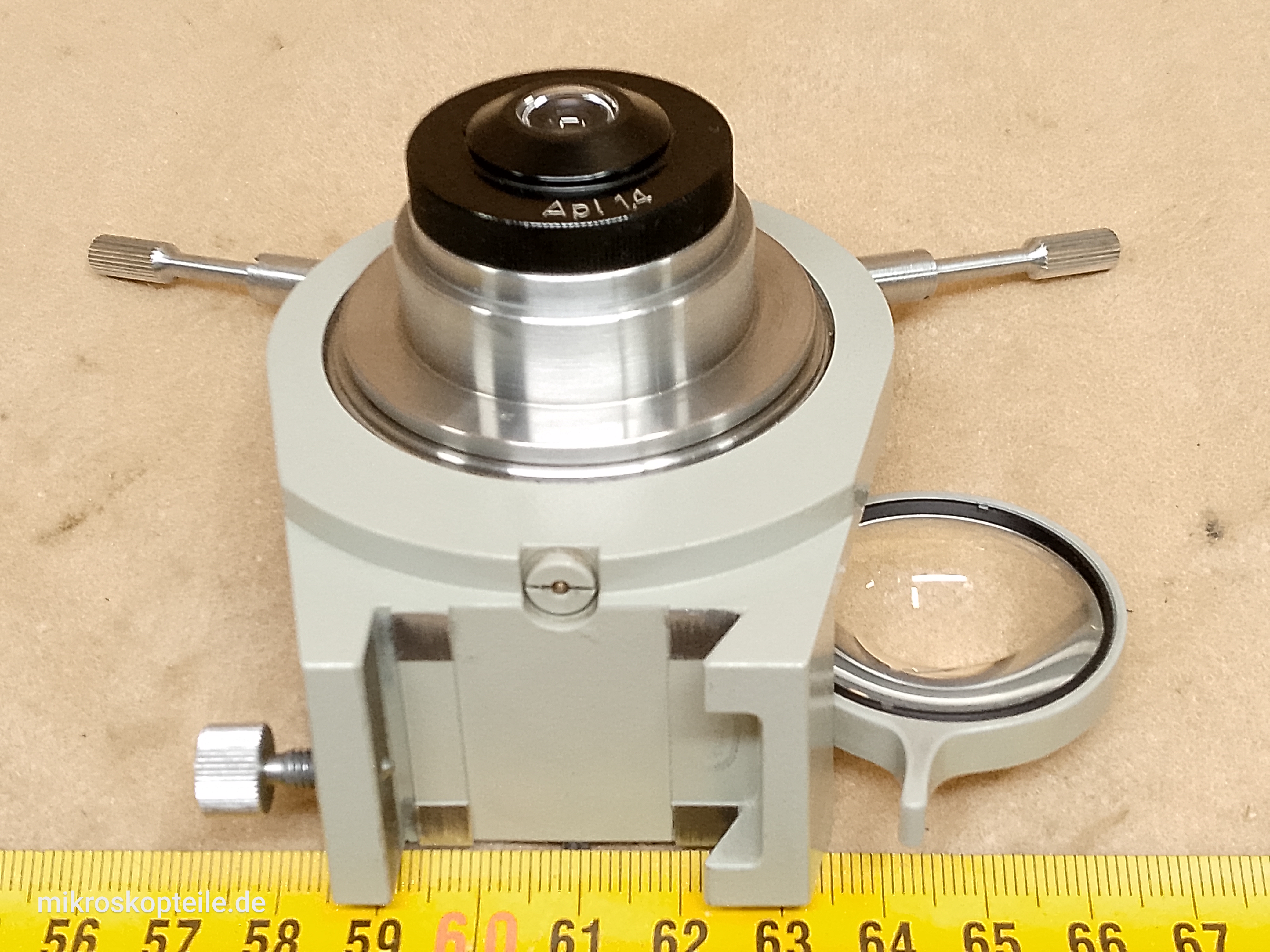 Carl Zeiss Jena Ergaval / Amplival - mikroskopowy kondensor Apl 1,4 z przysłoną irysową - ujęcie #5
