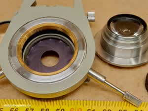 Carl Zeiss Jena Ergaval / Amplival - mikroskopowy kondensor Apl 1,4 z przysłoną irysową - ujęcie #8