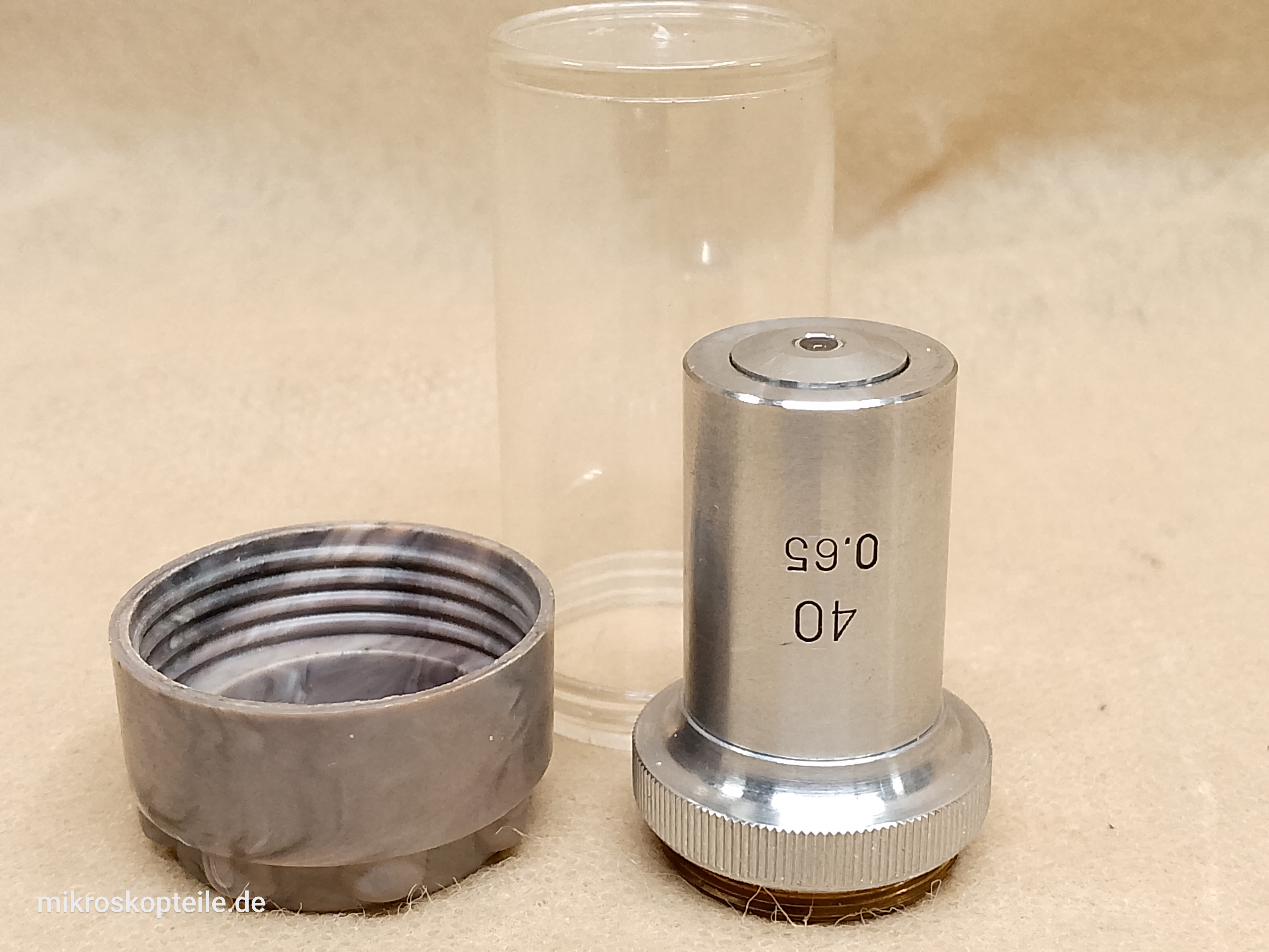 LOMO / Bresser Biolam 40x 0.65 F-2 phase contrast microscope objective 1976 with RMS thread | Carl Zeiss Jena - view #1