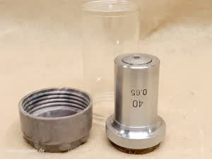 LOMO / Bresser Biolam 40x 0.65 F-2 phase contrast microscope objective 1976 with RMS thread | Carl Zeiss Jena - view #1