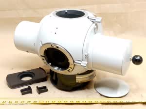 Zeiss Photomicroscope II / Universal Mikroskop Zwischentubus (Phomi Foto-/Trinotubus) mit Optovar Vergrößerungswechsler, Bertrandlinse und Schwalbenschwanz-Aufnahme für Objektivrevolver - thumbnail