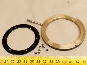 Carl Zeiss Jena Lg / Lumipan microscope sliding ring for rotating circular stage with mounting support for stage holder