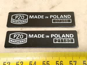 PZO Biolar - tabliczka znamionowa na mikroskop z logo producenta - thumbnail