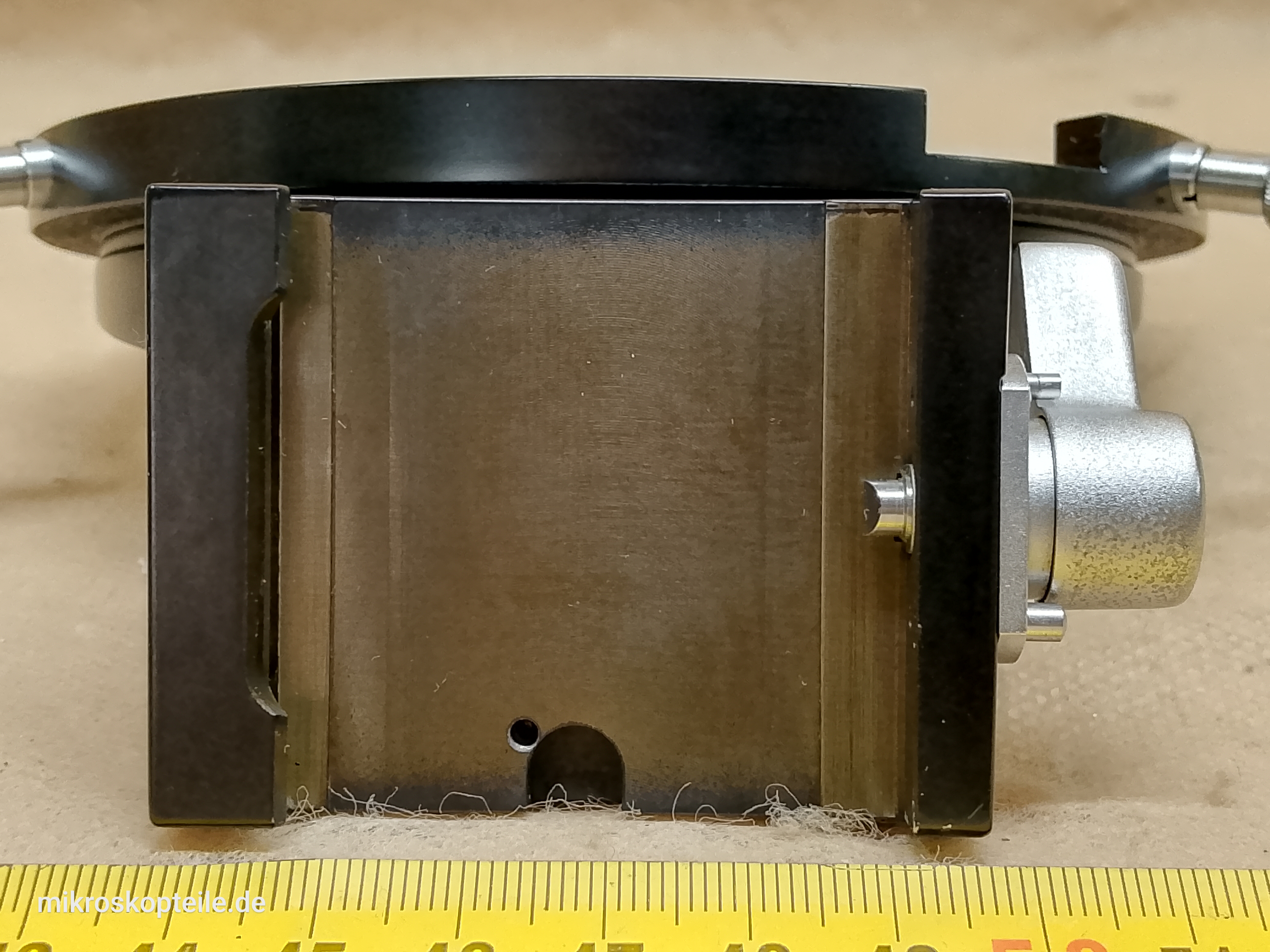 Zeiss Photomicroscope / Ultraphot - mocowanie / uchwyt stolika mikroskopowego wraz ze śrubami centrującymi - ujęcie #7