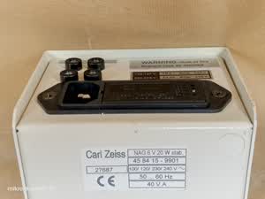 Zeiss - zasilacz mikroskopowy 6V P/N 45 84 15 - 9901 dla oświetlacza halogenowego (458415 NAG 6V 20W stab. 40VA) - different 7 view