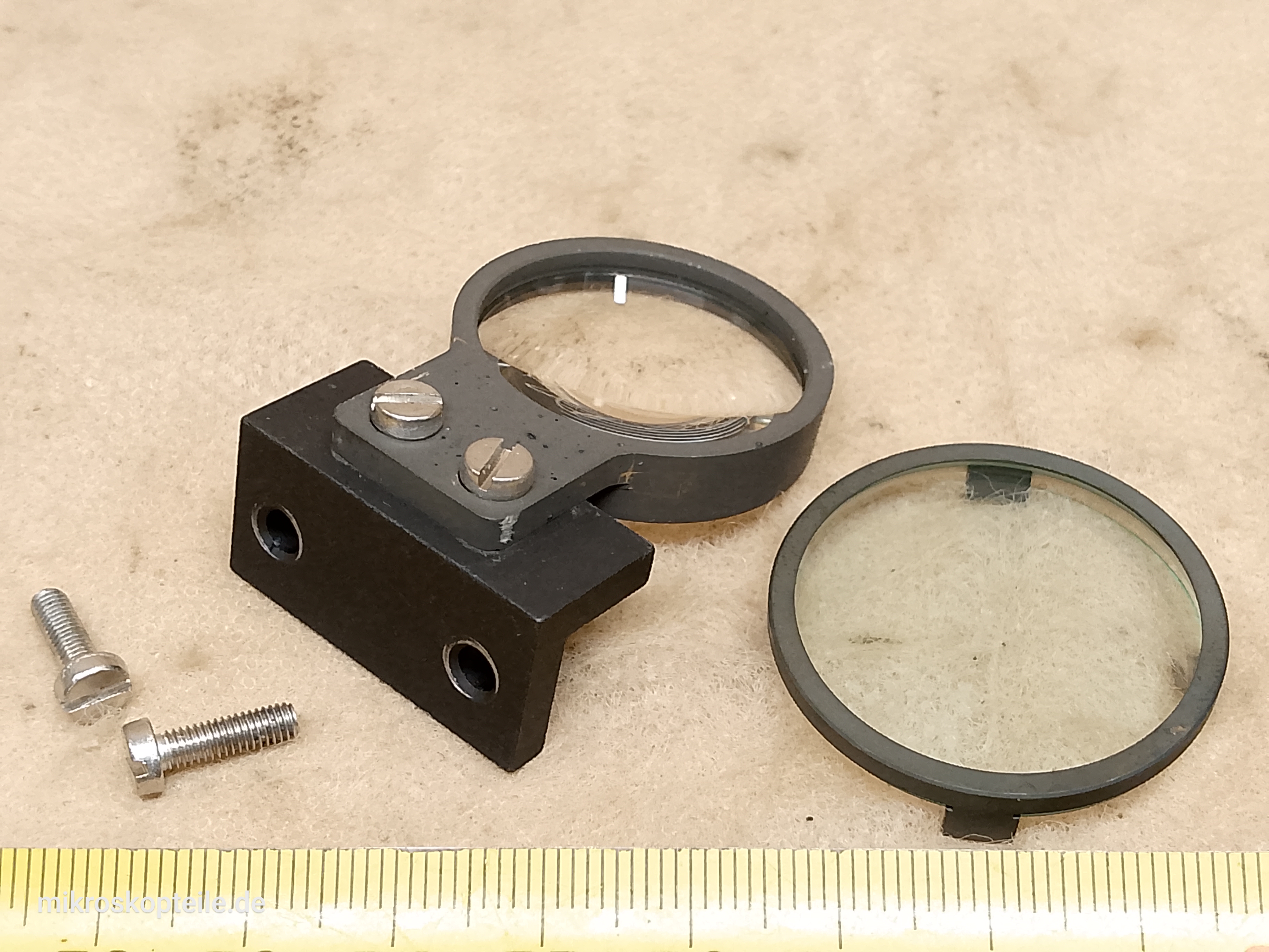 Zeiss Photomicroscope / Universal microscope heat absorbing filter and second collector lens from microscope base - different 10 view