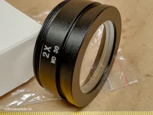 AmScope SM20 - soczewka Barlowa 2x do mikroskopu stereoskopowego z gwintem 48 mm - thumbnail