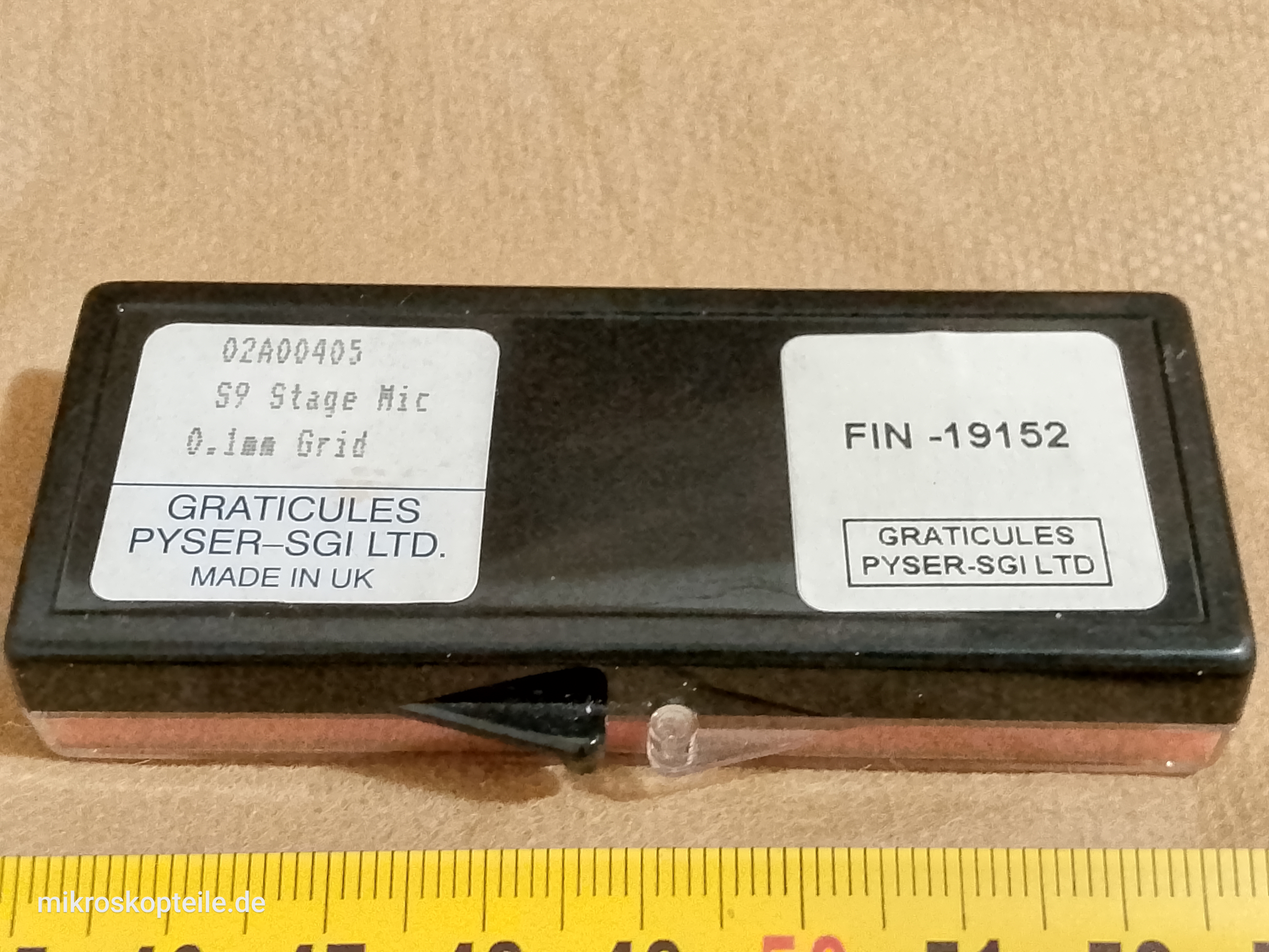 Pyser-SGI mikroskopowe szkiełko mikrometryczne z siatką S9 0,1mm grid 02A00405 FIN-19152 Graticules Ltd. - ujęcie #2