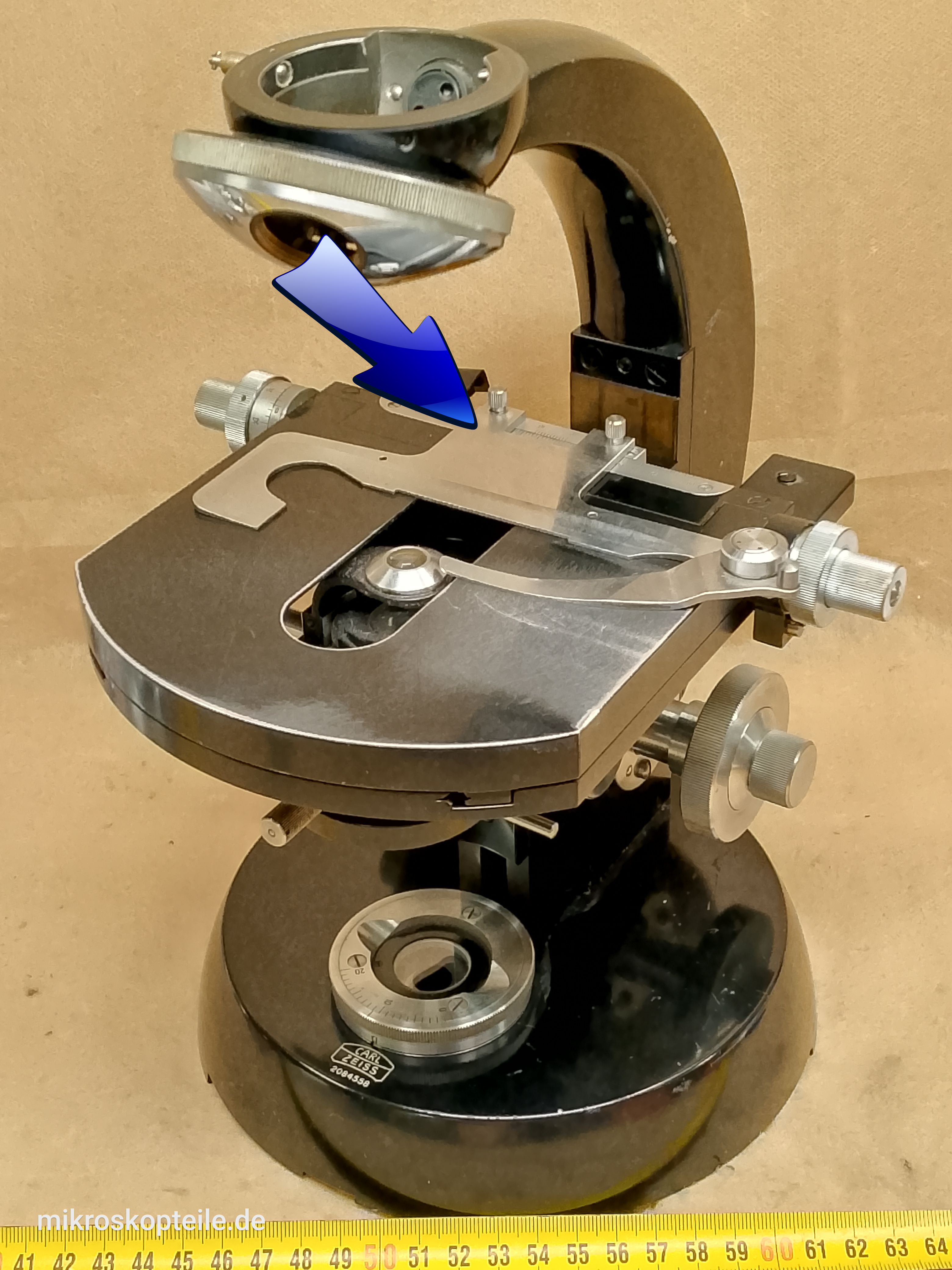 Zeiss Standard 14 / 16 / GFL - długi uchwyt preparatu do stolika mikroskopowego XY - ujęcie #8