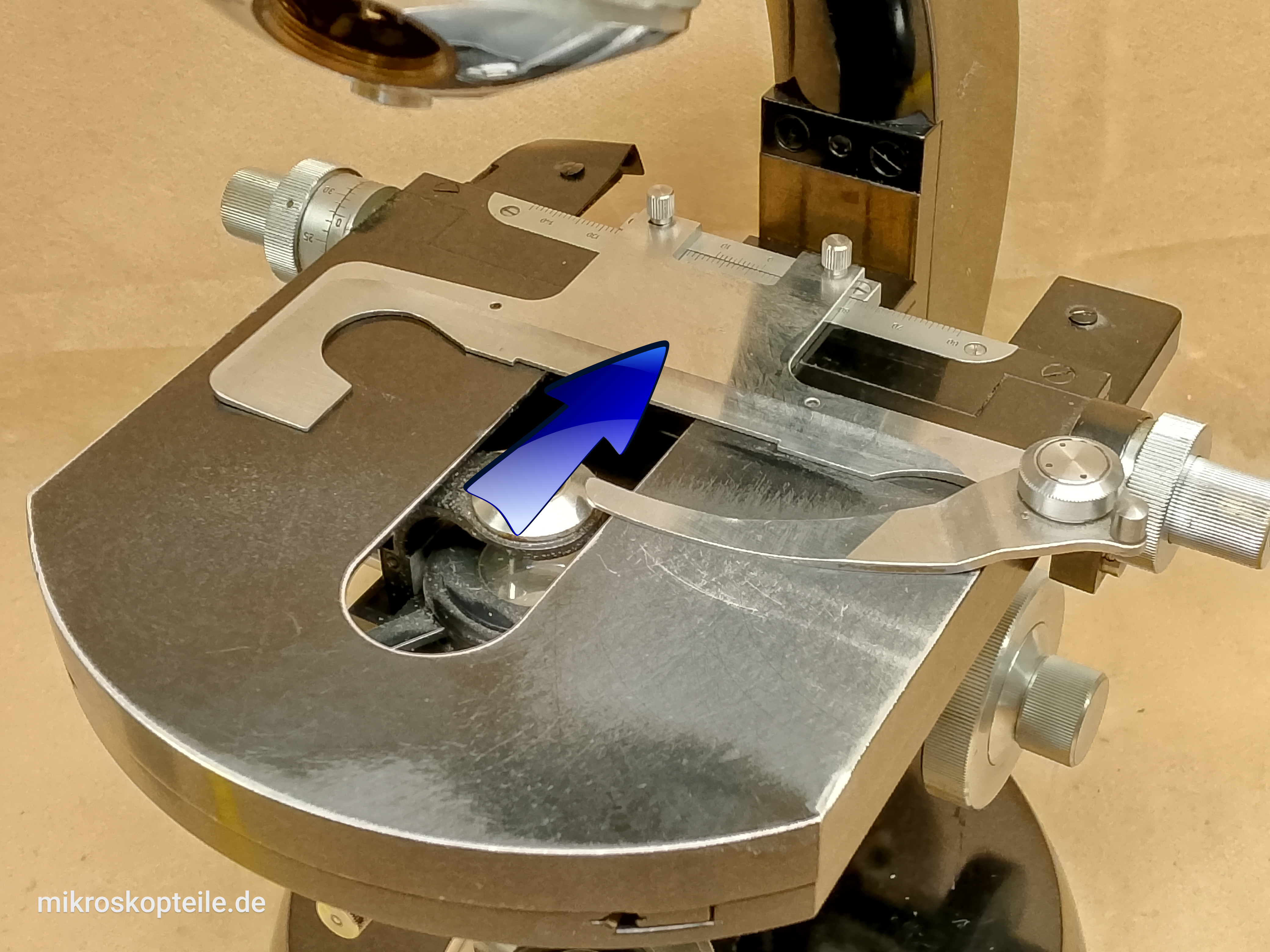 Zeiss Standard 14 / 16 / GFL - długi uchwyt preparatu do stolika mikroskopowego XY - ujęcie #9