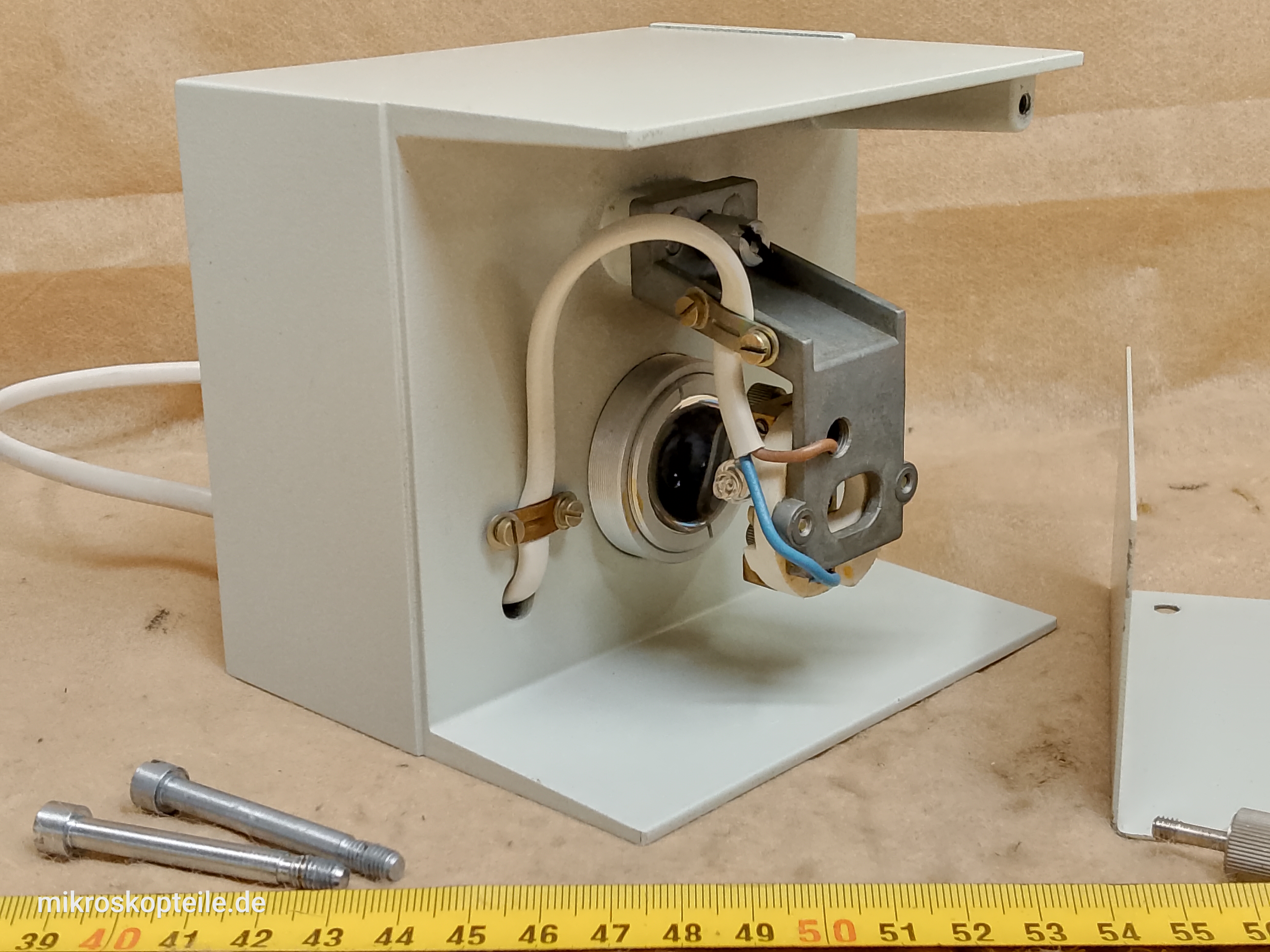 Carl Zeiss Jena Jenaval / Jenapol Mikroskop 6V 25W Halogen Lampenhaus mit Filterrad - Ansicht #7