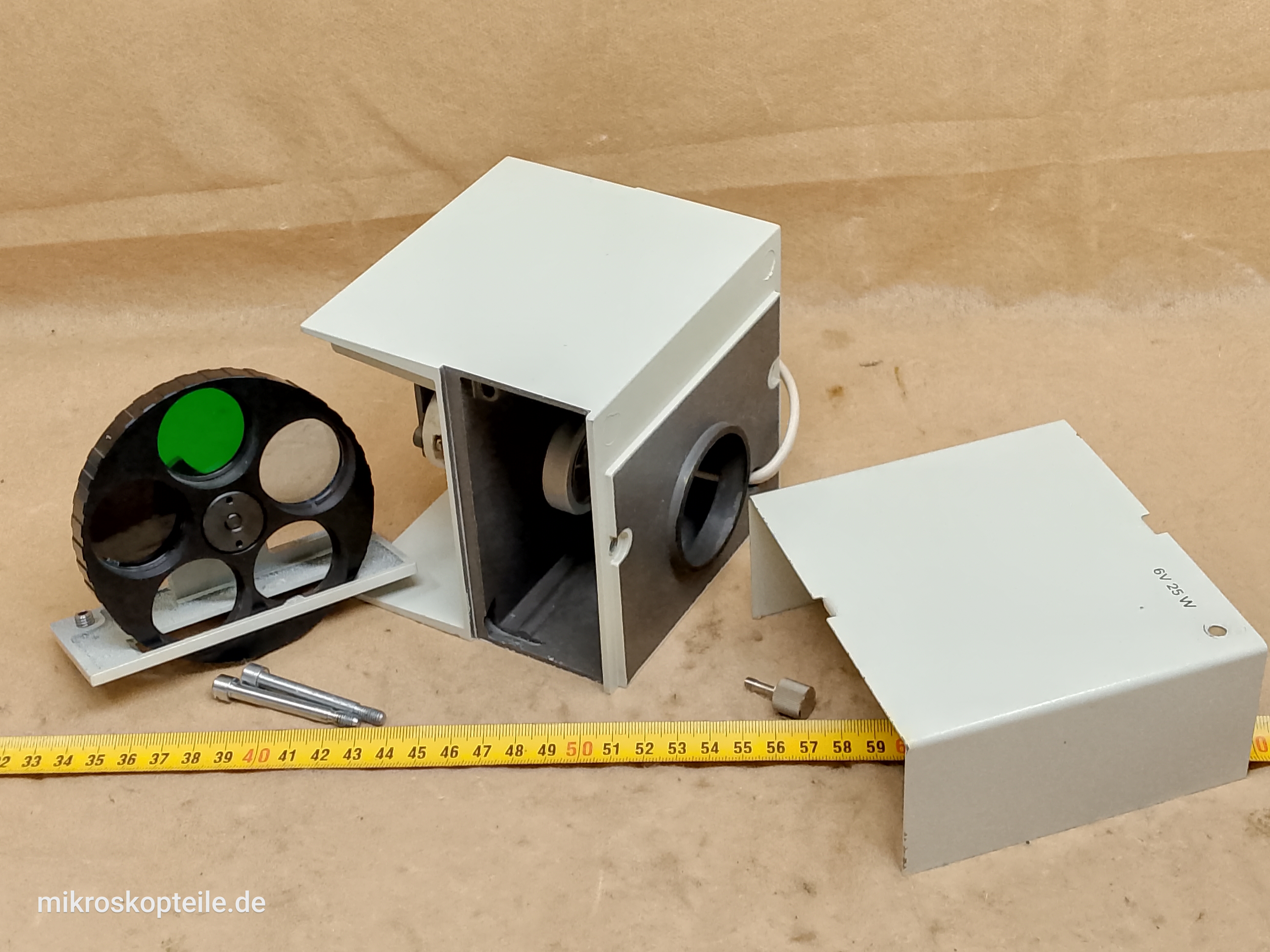 Carl Zeiss Jena Jenaval / Jenapol Mikroskop 6V 25W Halogen Lampenhaus mit Filterrad - Ansicht #9