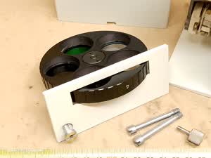 Carl Zeiss Jena Jenaval / Jenapol - mikroskopowy oświetlacz halogenowy 6V 25W z kołem filtrów - different 12 view
