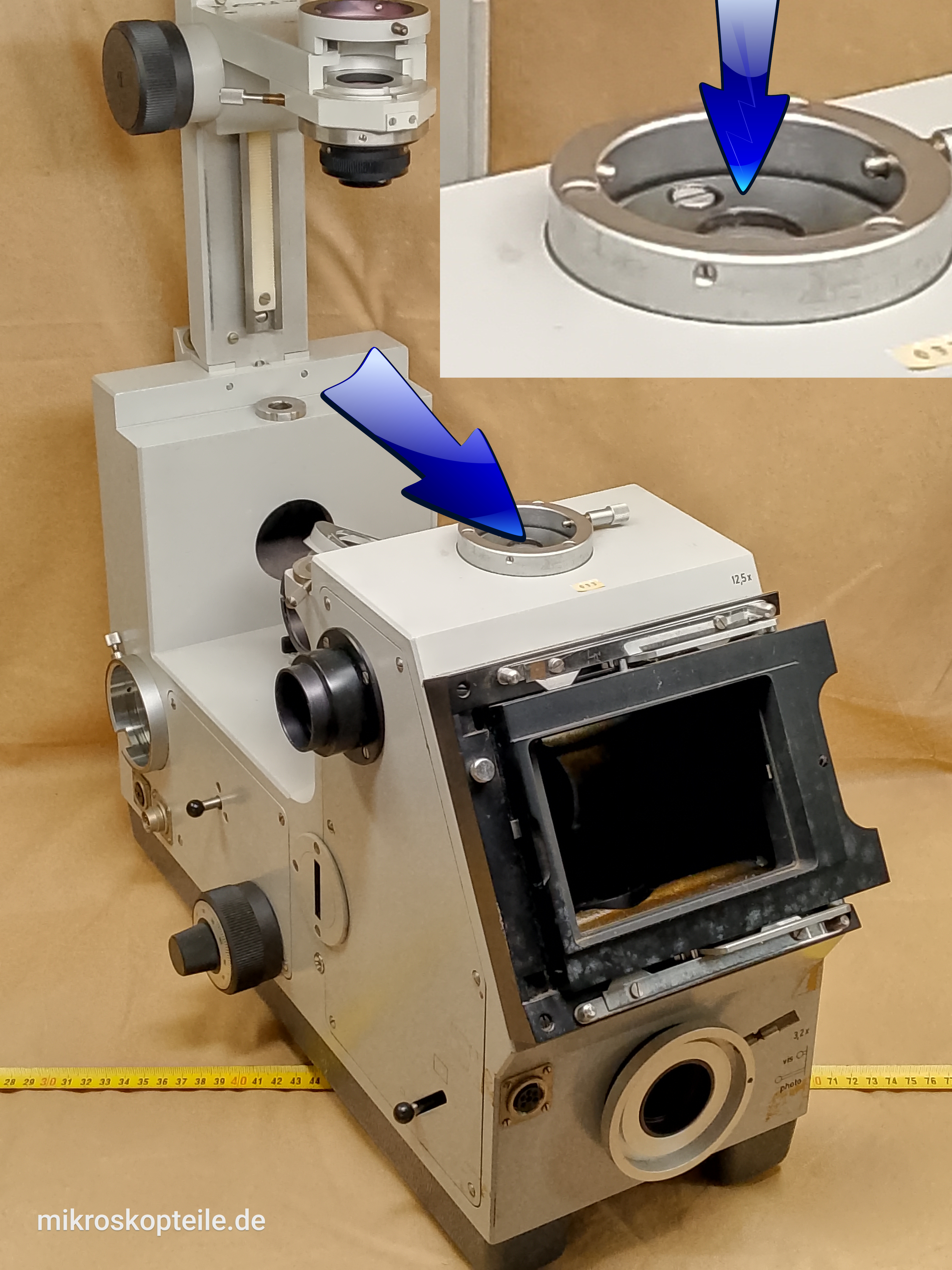 Zeiss ICM 405 / IM 35 inverses Mikroskop Telanlinse | Opton Kopfhalter Ersatzteil - different 7 view