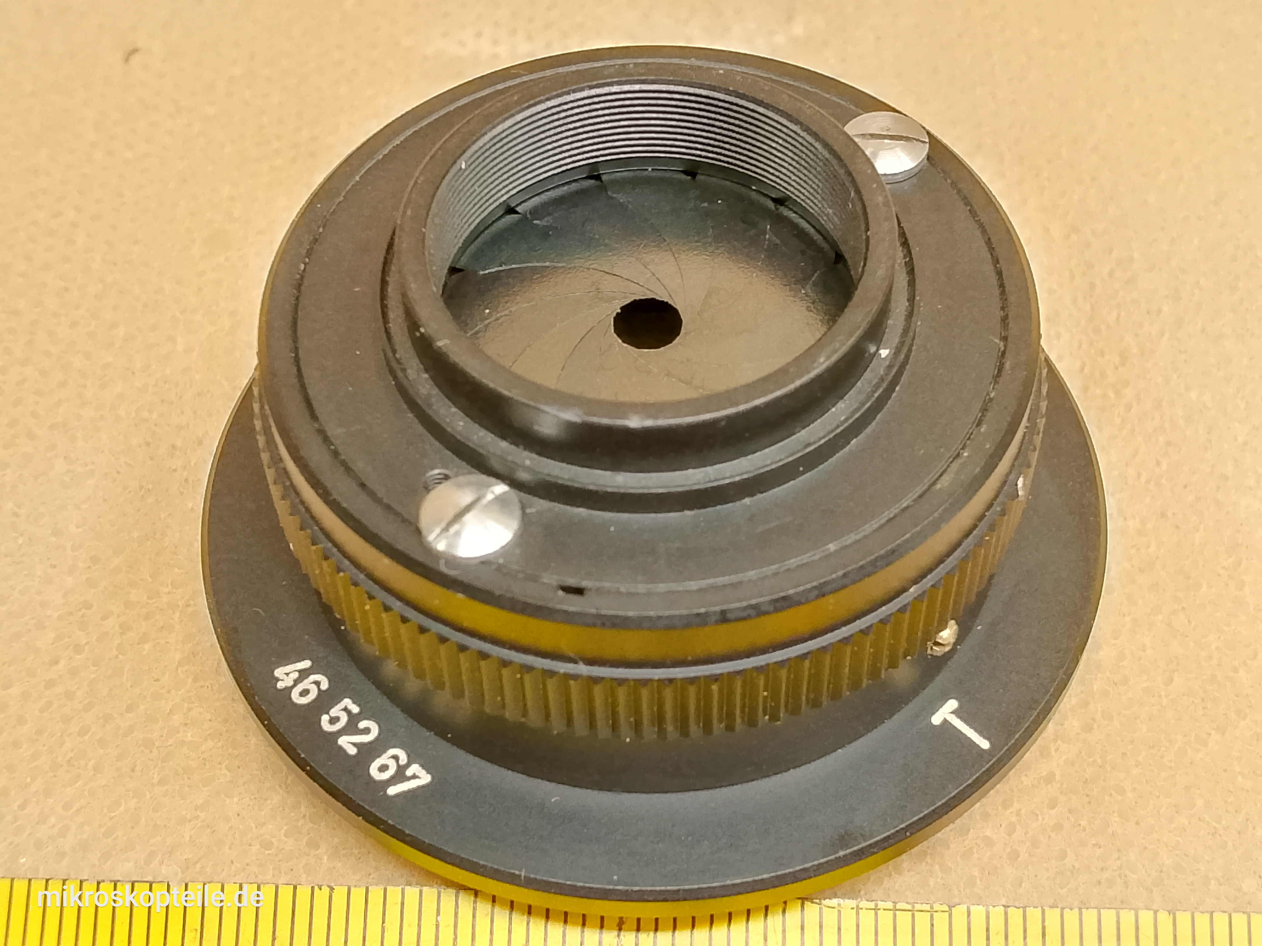 Zeiss ICM 405 microscope condenser P/N 465267 iris diaphragm | low N.A. without top-lens - view #1
