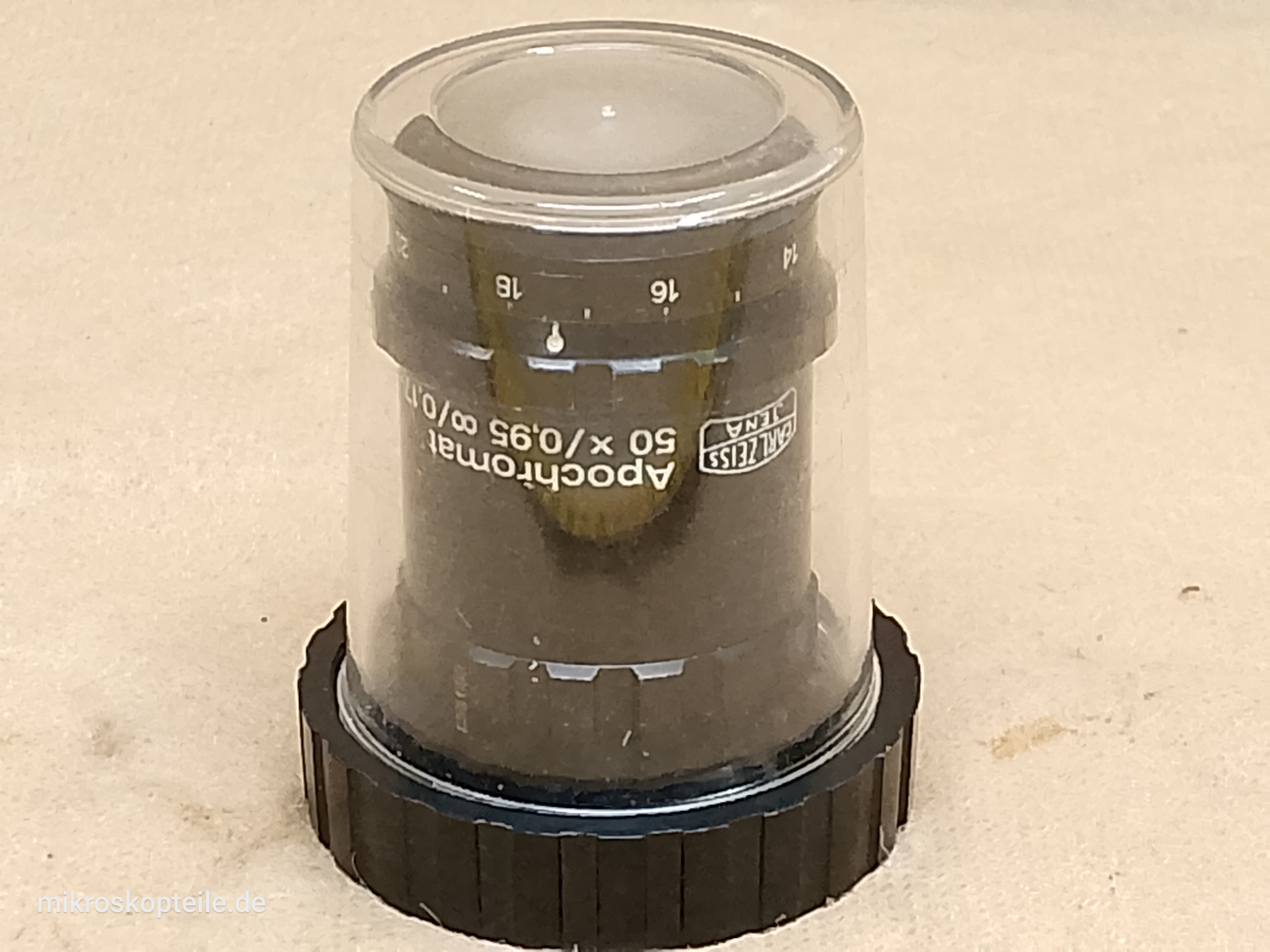 Carl Zeiss Jena Jenalumar Mikroskop Apochromat 50x/0,95 oo/0,17-A Objektiv mit M25-Gewinde und Korrekturring - Ansicht #3