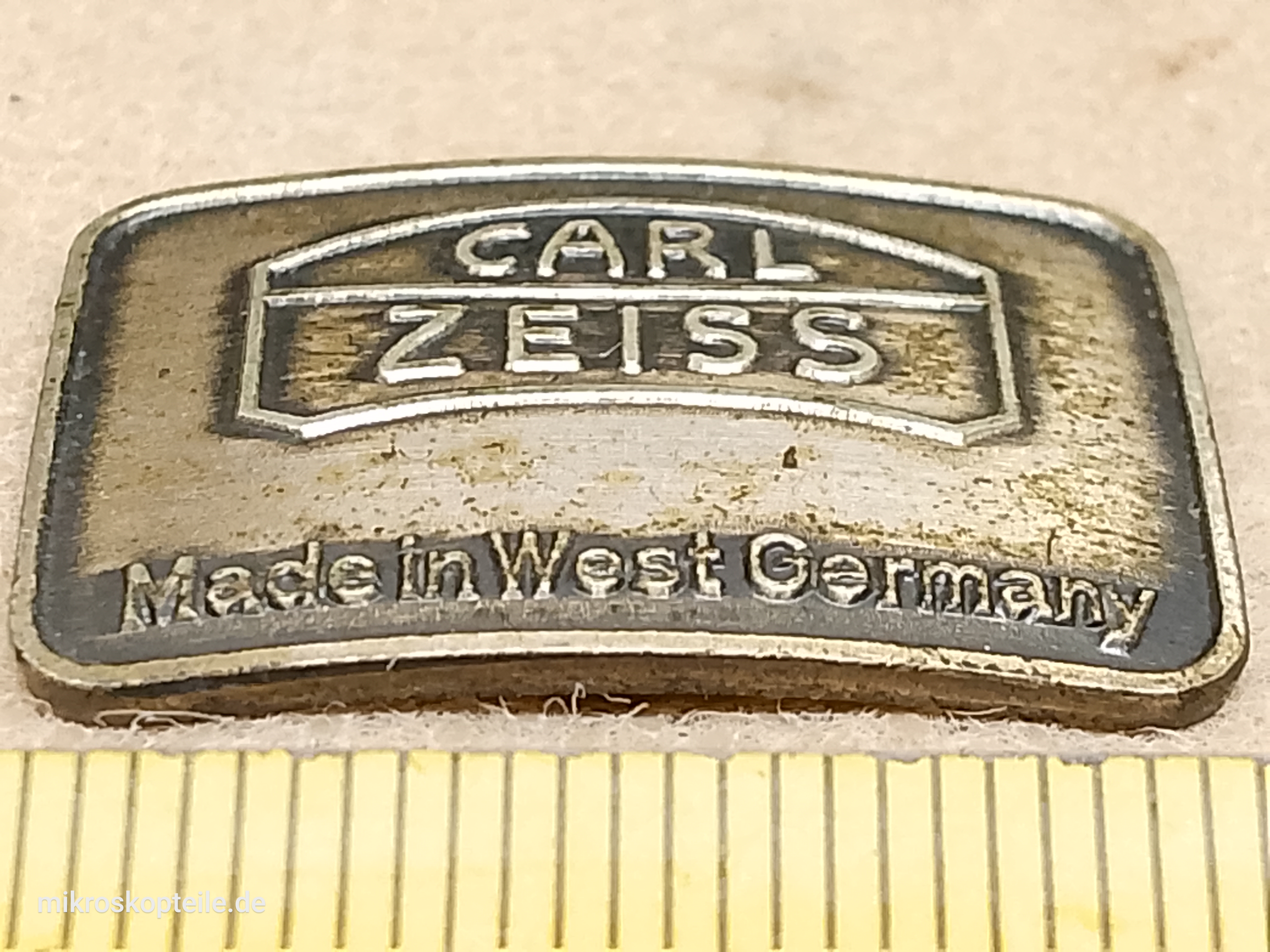 Zeiss Photomicroscope / PM-III - mikroskopowa plakietka metalowa z logo 