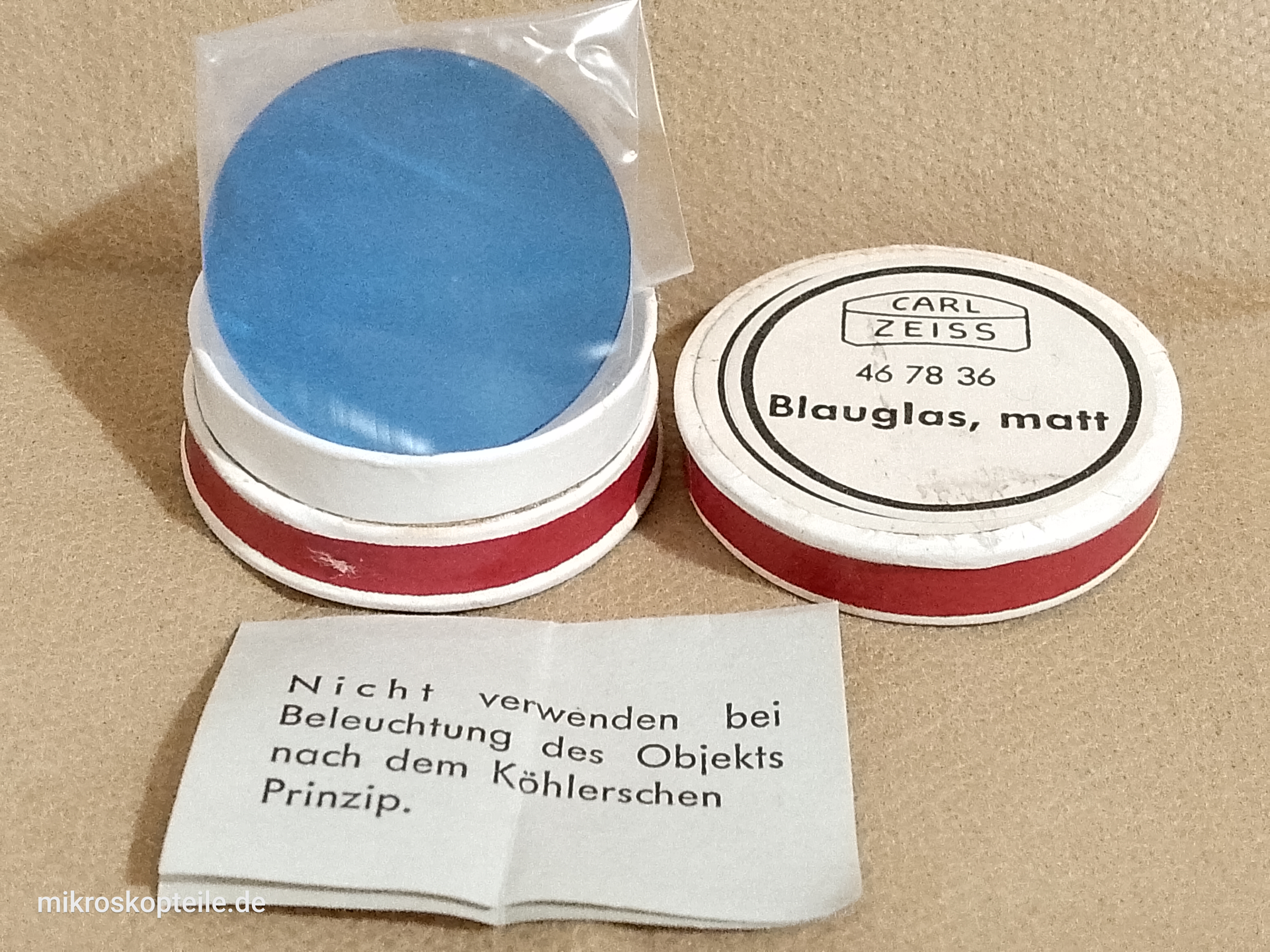 Zeiss PN 467836 - niebieski matowy filtr mikroskopowy 32mm | Blauglas matt 46 78 36 - ujęcie #1