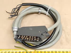 Zeiss Photomicroscope III RS power supply cable with 12 pin plug, 2x6 flat contacts, from microscope base - different 2 view
