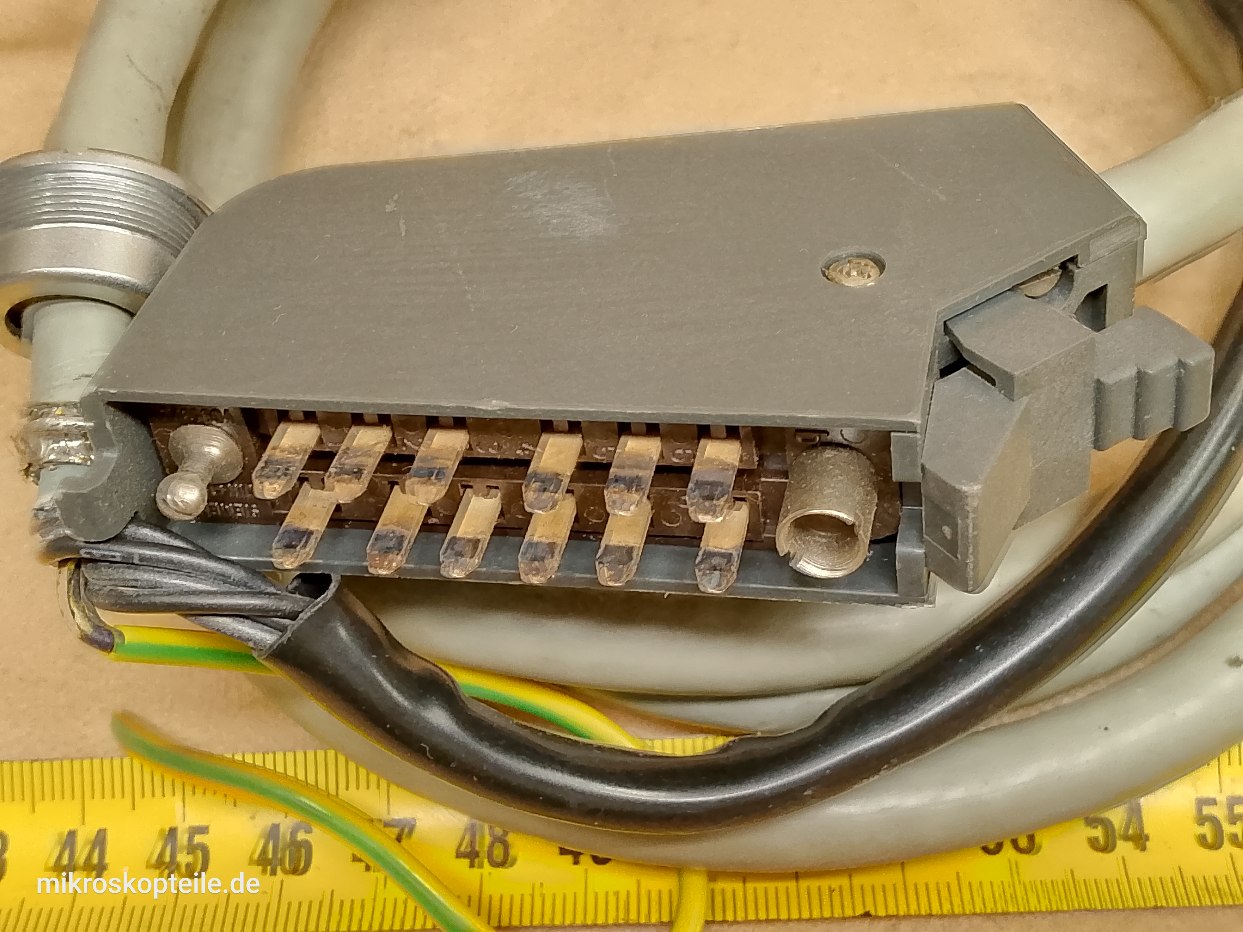 Zeiss Photomicroscope III RS power supply cable with 12 pin plug, 2x6 flat contacts, from microscope base - view #4