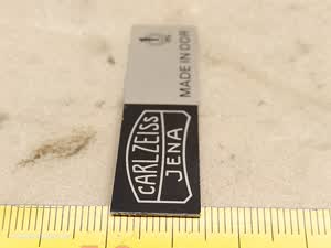Carl Zeiss Jena Amplival tabliczka z logo producenta mikroskopu