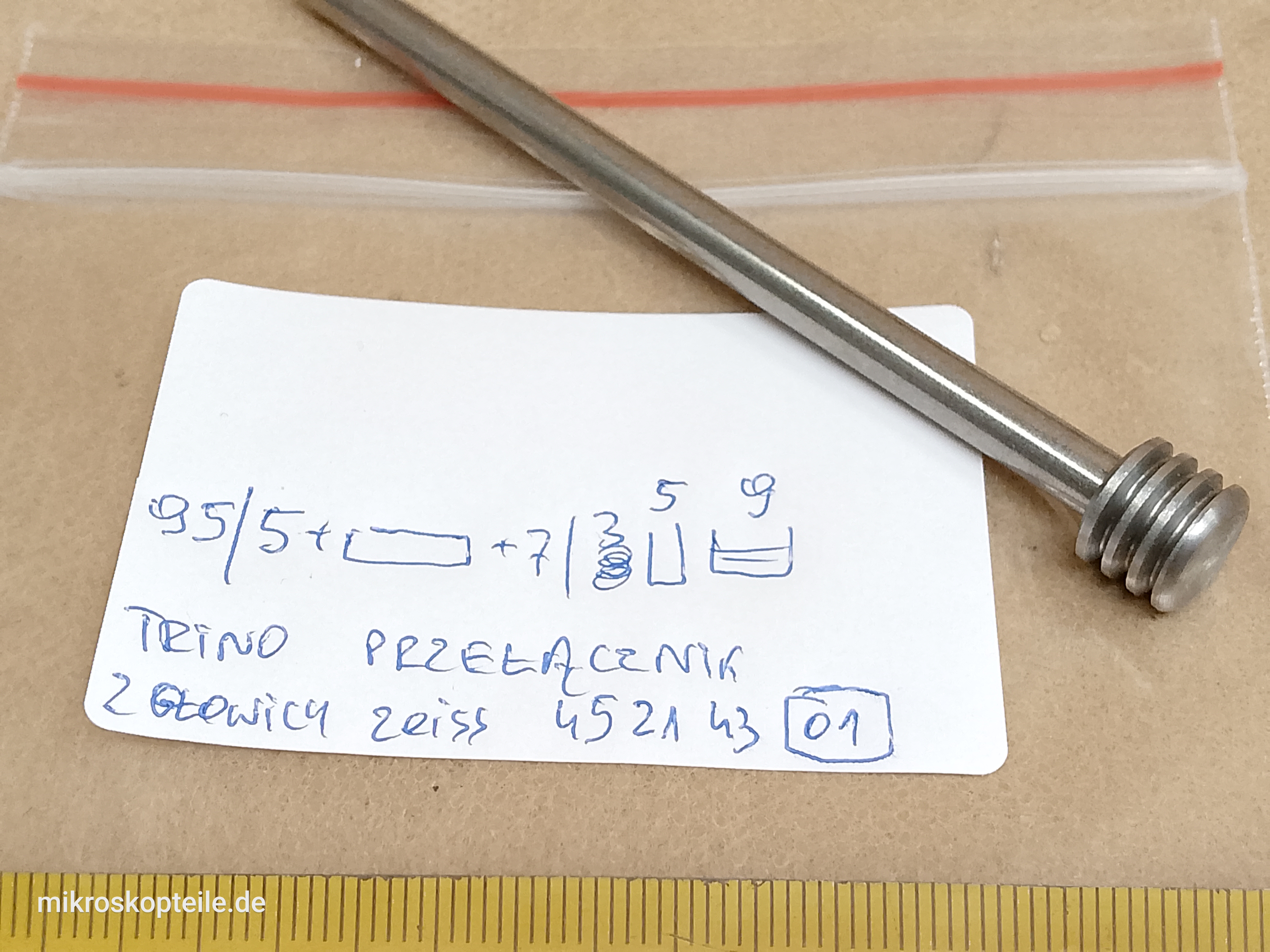 Zeiss Axioplan 2 Schiebeprisma-Knopf für 452143 Mikroskop-Trinokular-Kopf - Ansicht #7