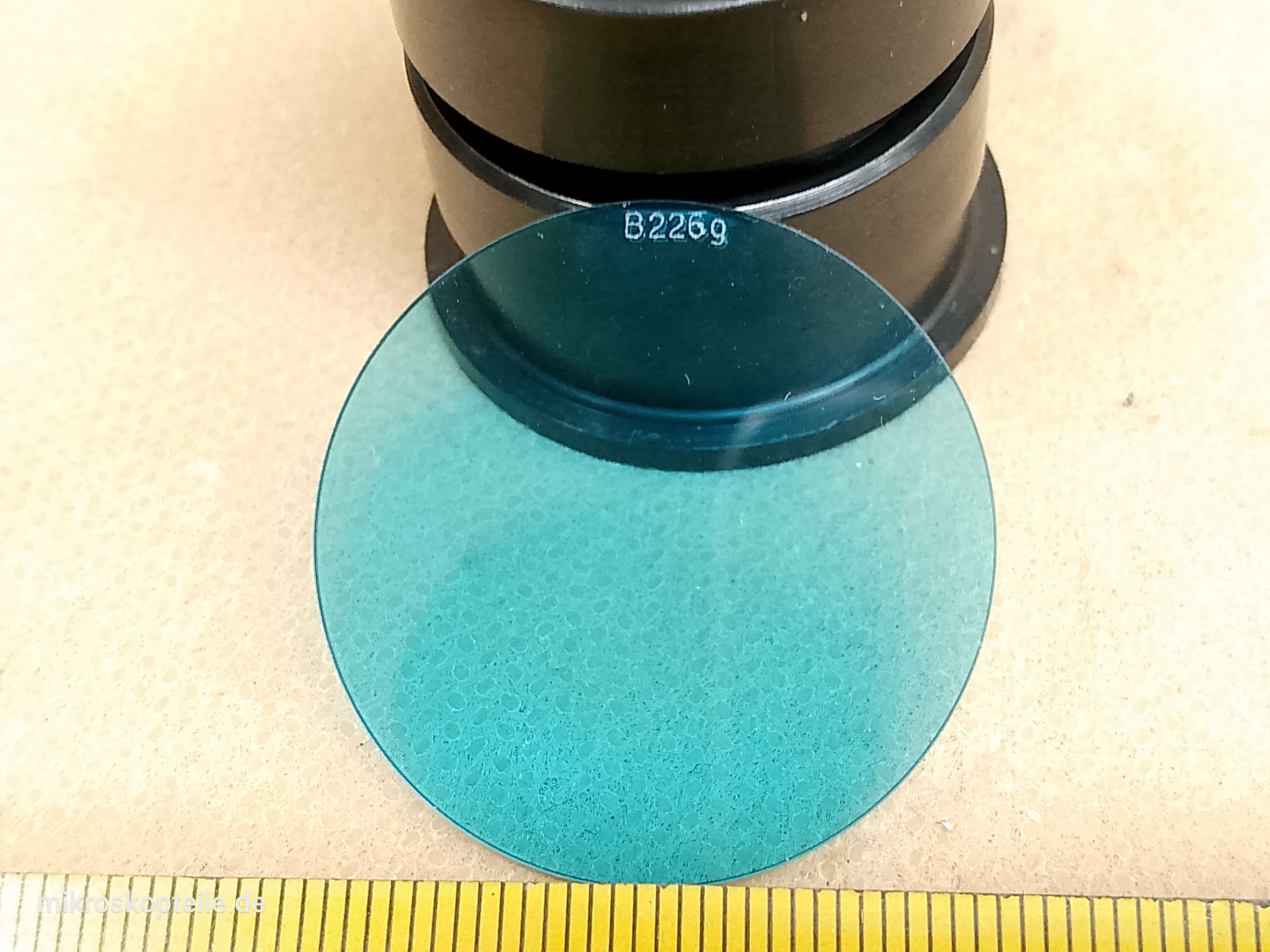Carl Zeiss Jena B226g Mikroskop Blaufilter 32mm Rotsperrfilter für Fluoreszenz