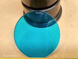 Carl Zeiss Jena B228g - filtr mikroskopowy niebieski 32mm do fluorescencji - different 2 view