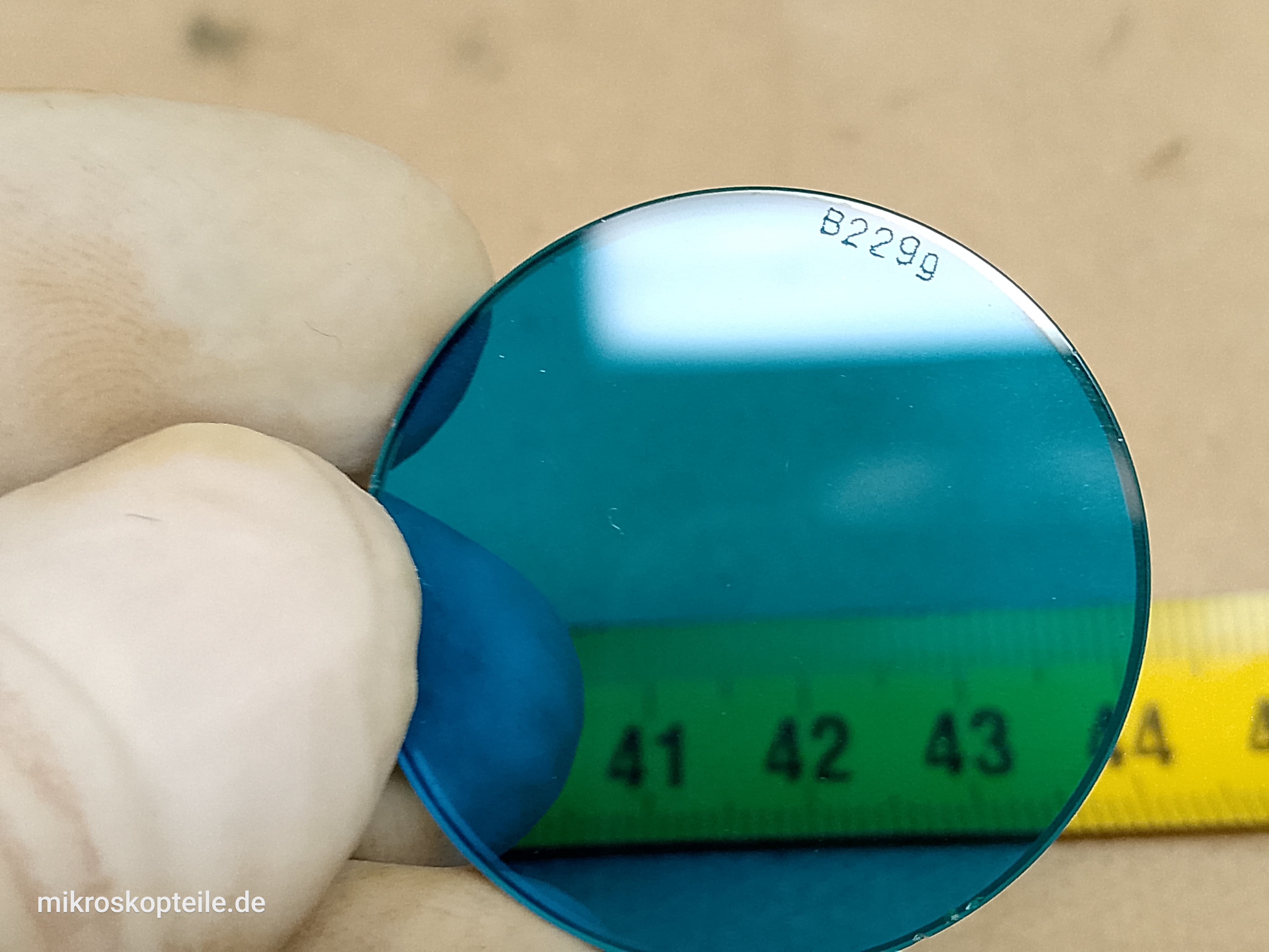 Carl Zeiss Jena B229g Mikroskop Blaufilter 32mm Rotsperrfilter für Fluoreszenz - different 3 view