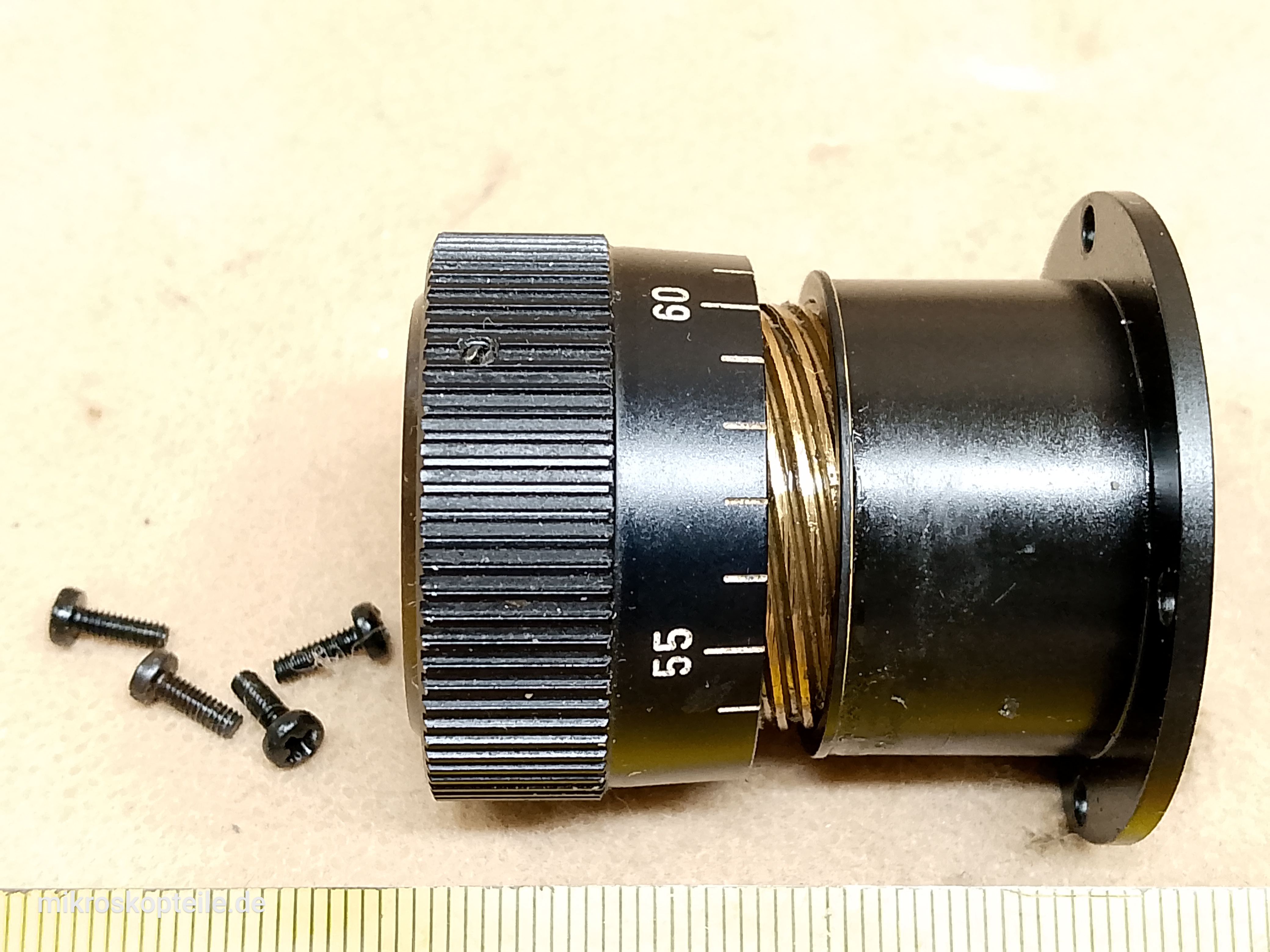 Leitz Wetzlar 512821/20 microscope eyepiece tube with diopter adjustment ring for binocular head