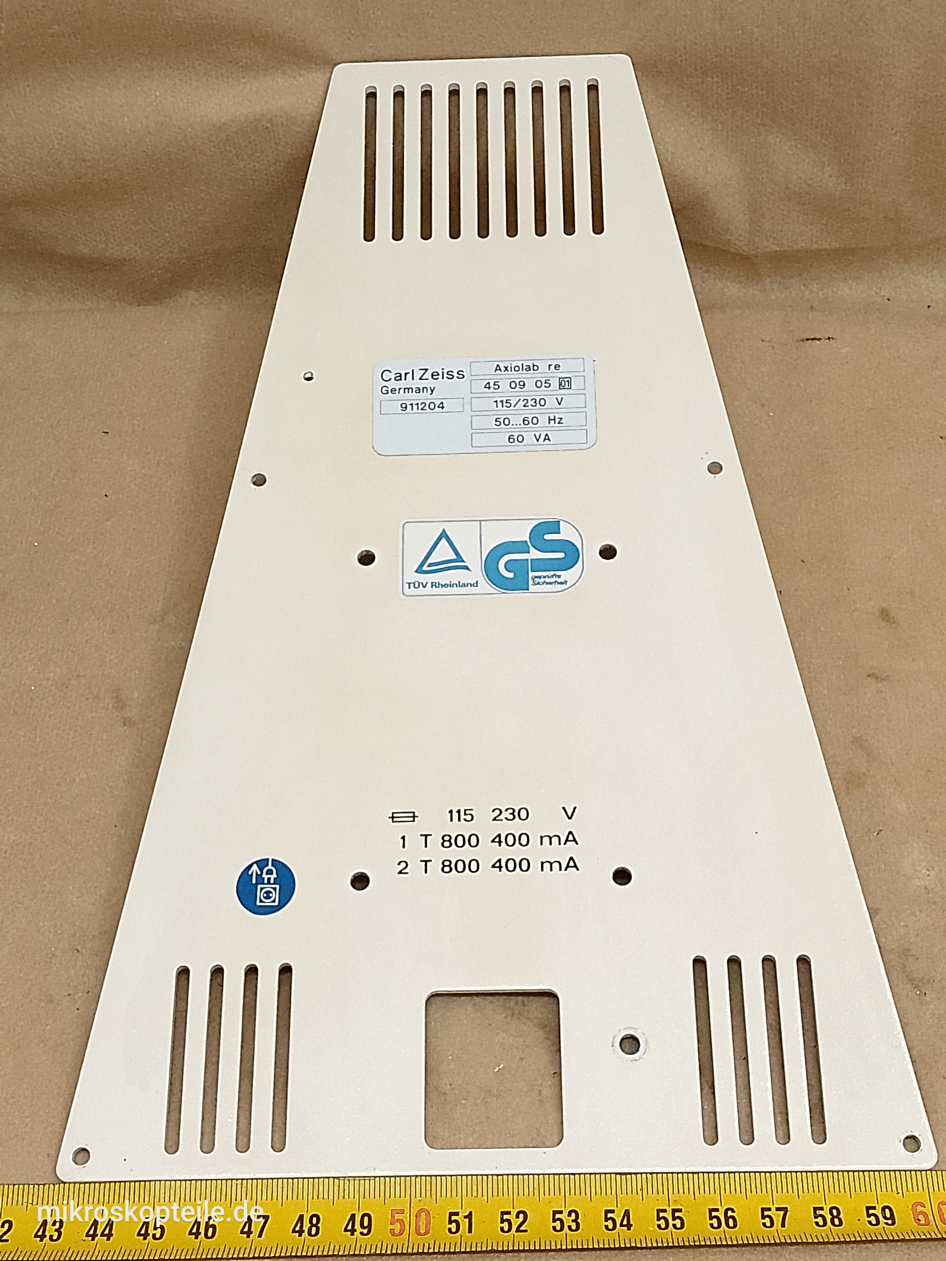 Zeiss Axiolab microscope 450905 rear sheet metal body cover plate - view #1