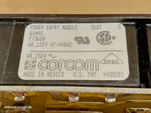 Zeiss 451749 - Corcom 6VM4S Netzeingang mit Spannungswahl und Sicherungen für das Axiovert Bedienpult - Ansicht #5