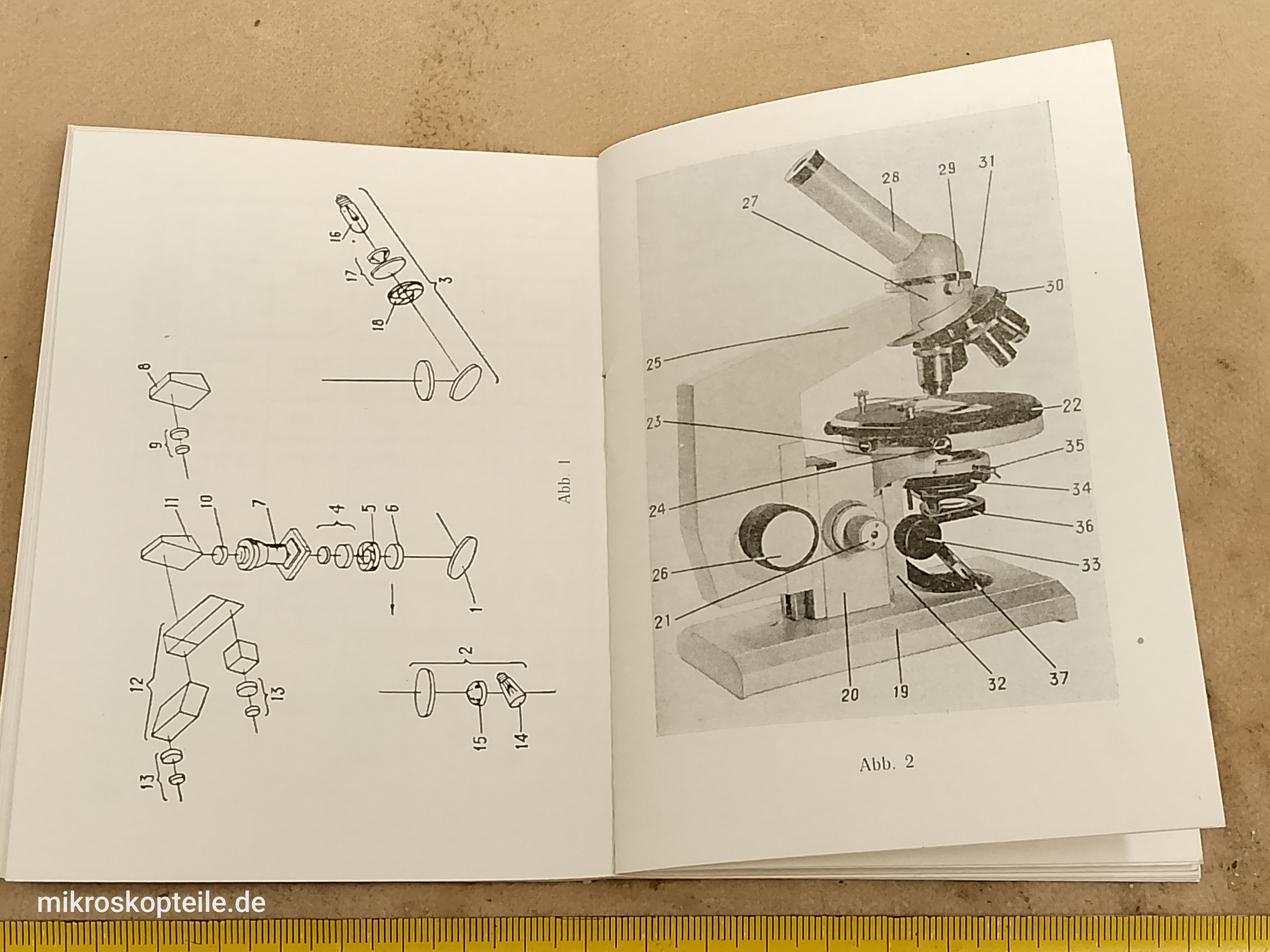 LOMO Biolam German-language microscope manual 1977 - view #5